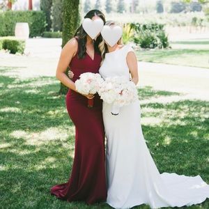 BHLDN Jones V-Neck Crepe Dress